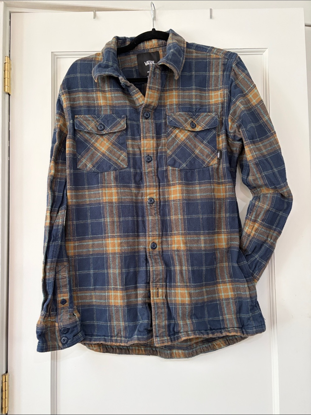 Vans Blue and Tan Plaid Flannel Shacket